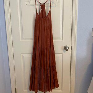 Frye x Anthropologie Alyssa Tiered Maxi Dress sz small
